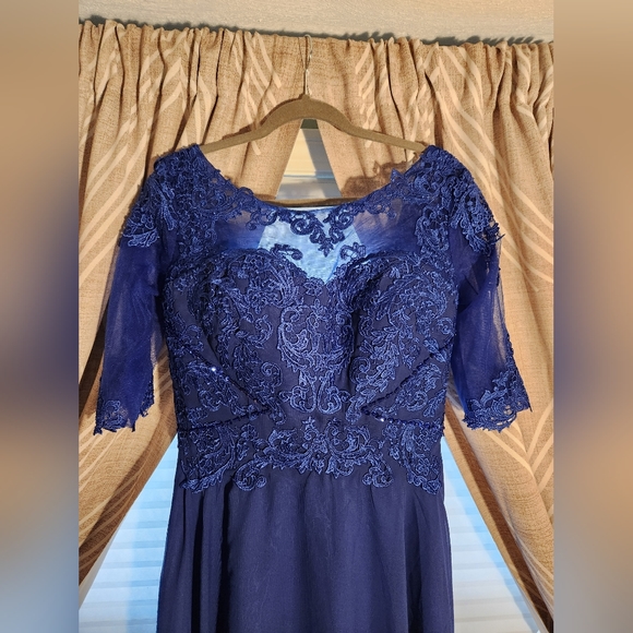 Dark Blue Formal Gown Never Worn - Picture 3 of 3